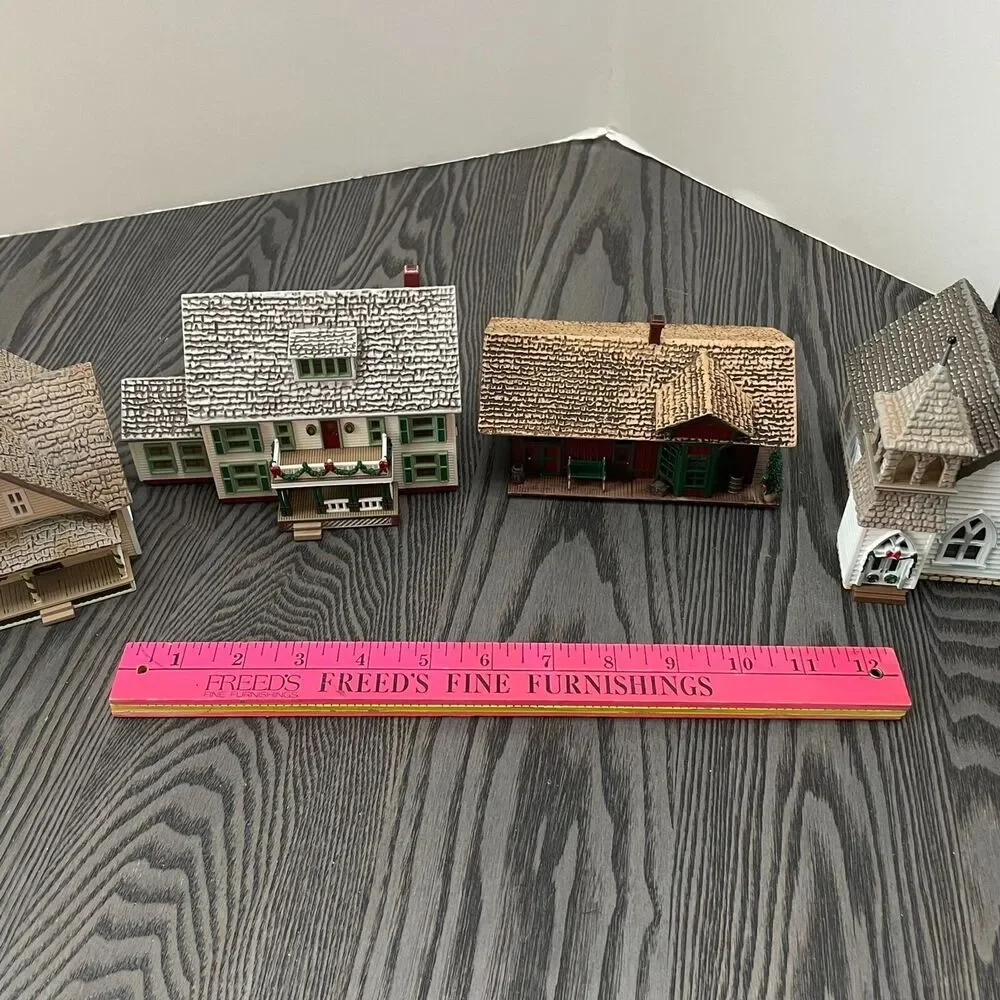 Vintage Hallmark Sarah Plain and Tall Lot of 5 Houses Christmas Holiday Open Box